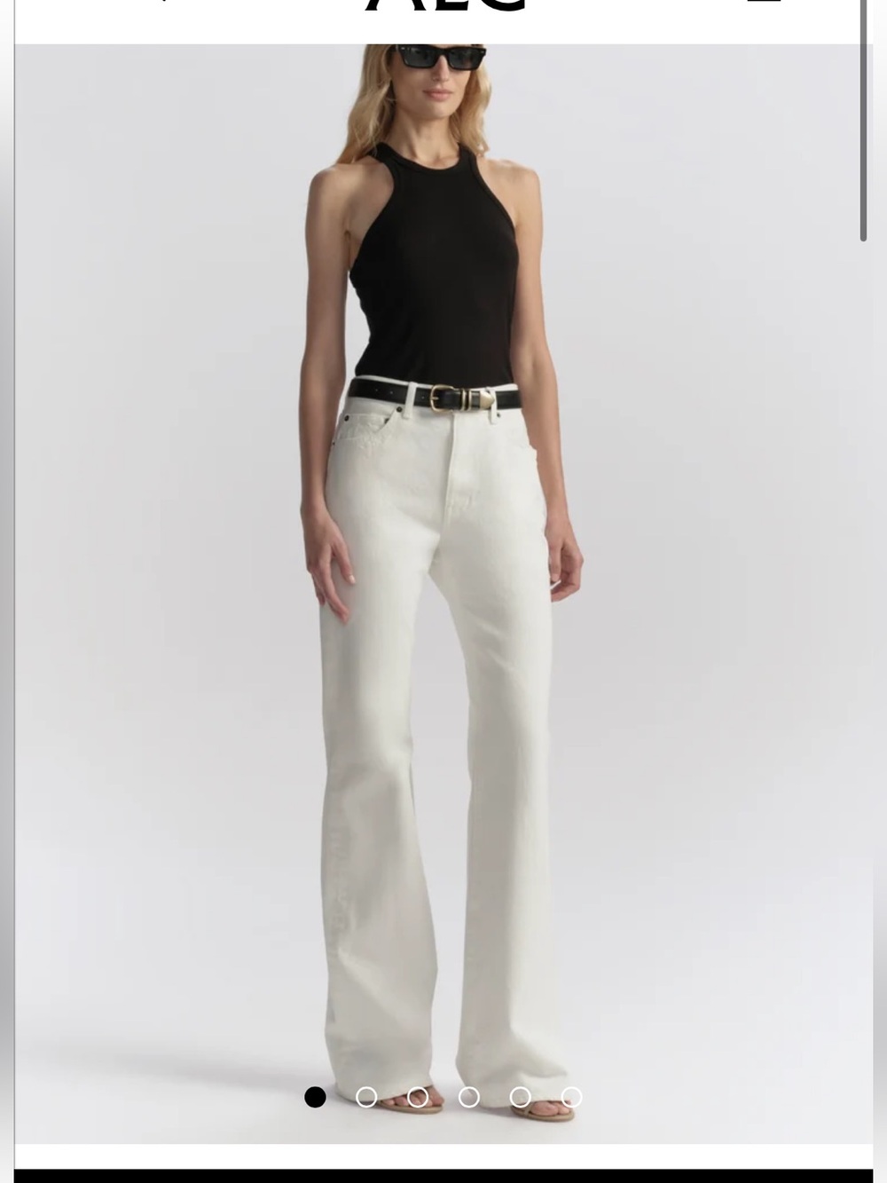 A.L.C. High-Rise Wide Leg Jeans in White